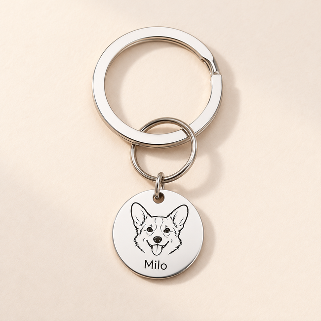 Personalized Pet Portrait Keychain